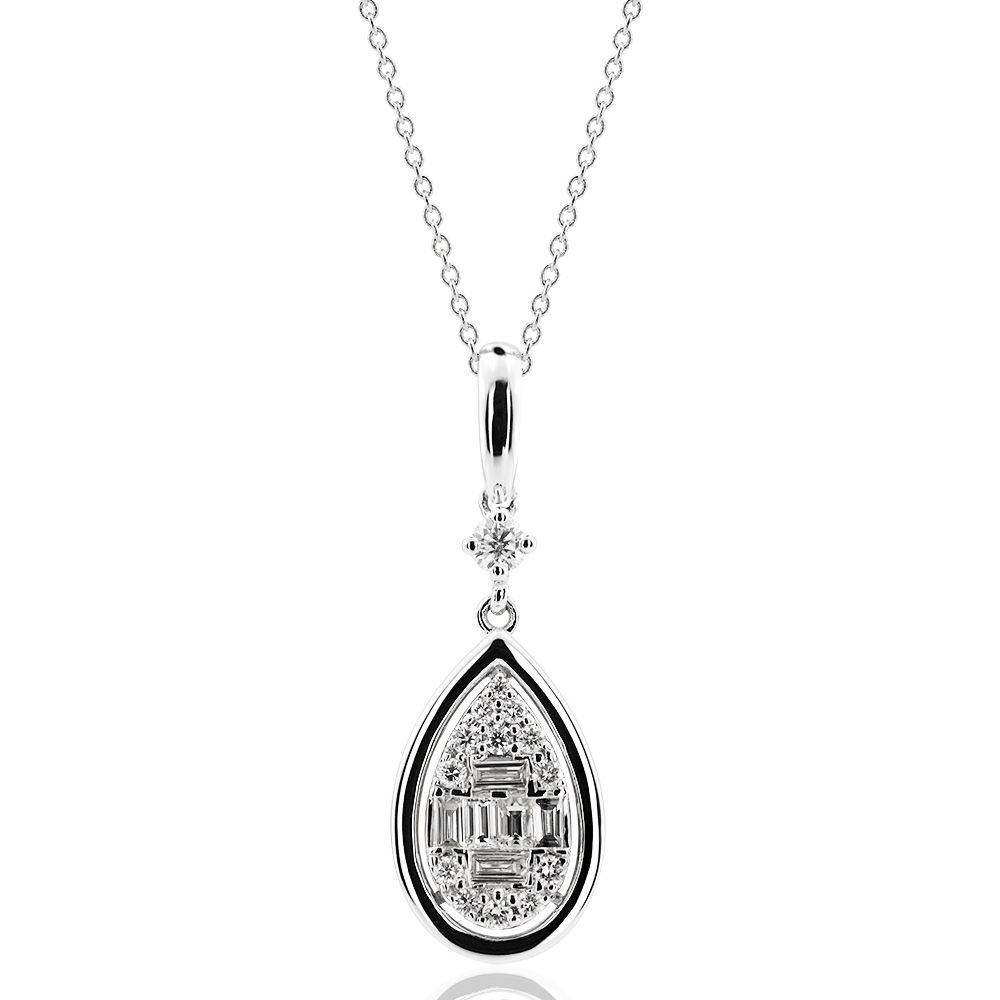 0.37 Carat Diamond Baguette Necklace