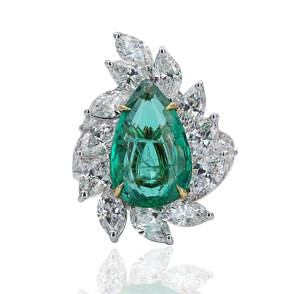 Thumbnail: 8.44 Carat Diamond Emerald Ring