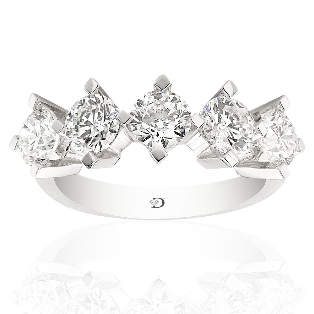 2.57 Carat Diamond 5 Stone Ring
