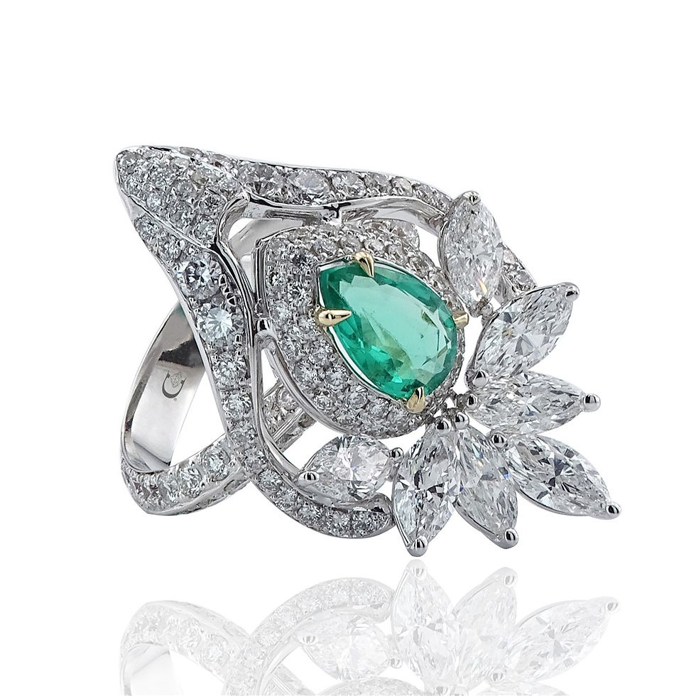 Thumbnail: 4.10 Carat Diamond Emerald Ring