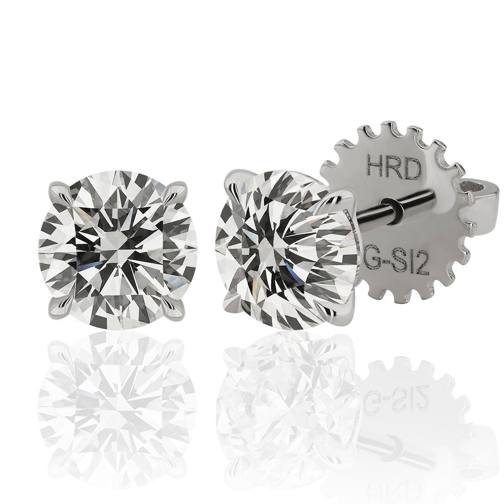 3.01 Carat Diamond Solitaire Earrings