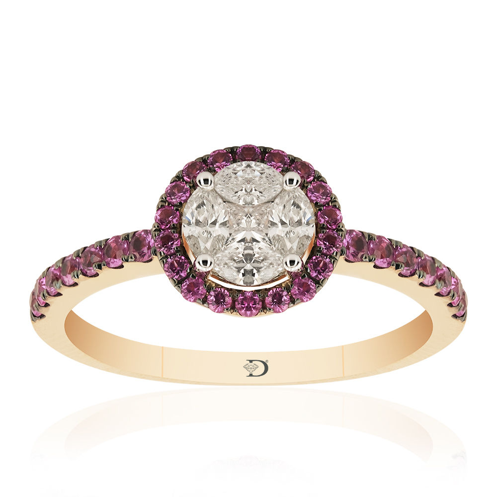 0.89 Carat Diamond Ruby Ring