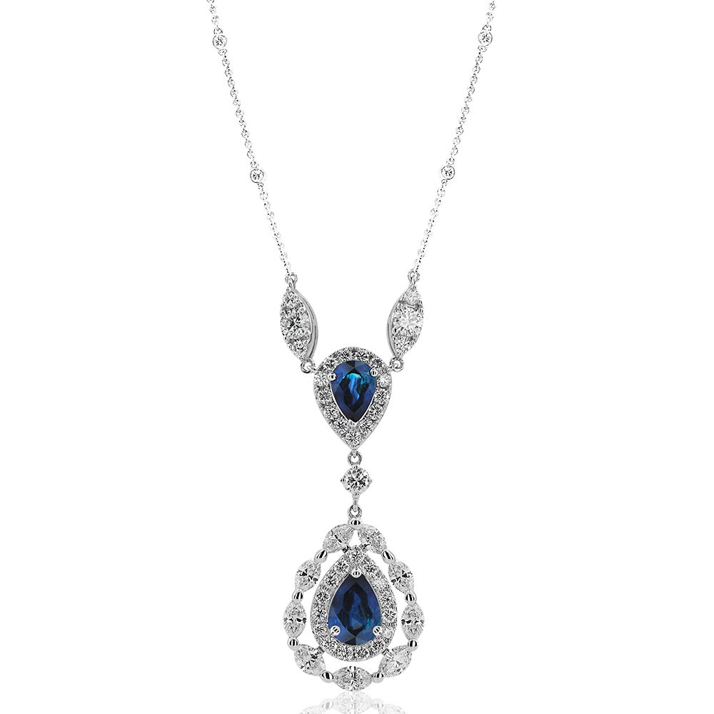 4.65 Carat Diamond Sapphire Necklace