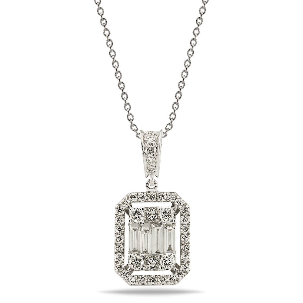 0.86 Carat Diamond Baguette Necklace