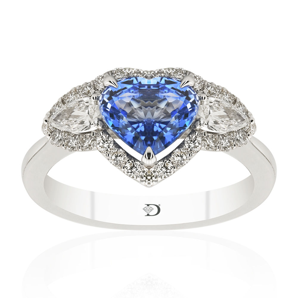 2.51 Carat Diamond Sapphire Ring