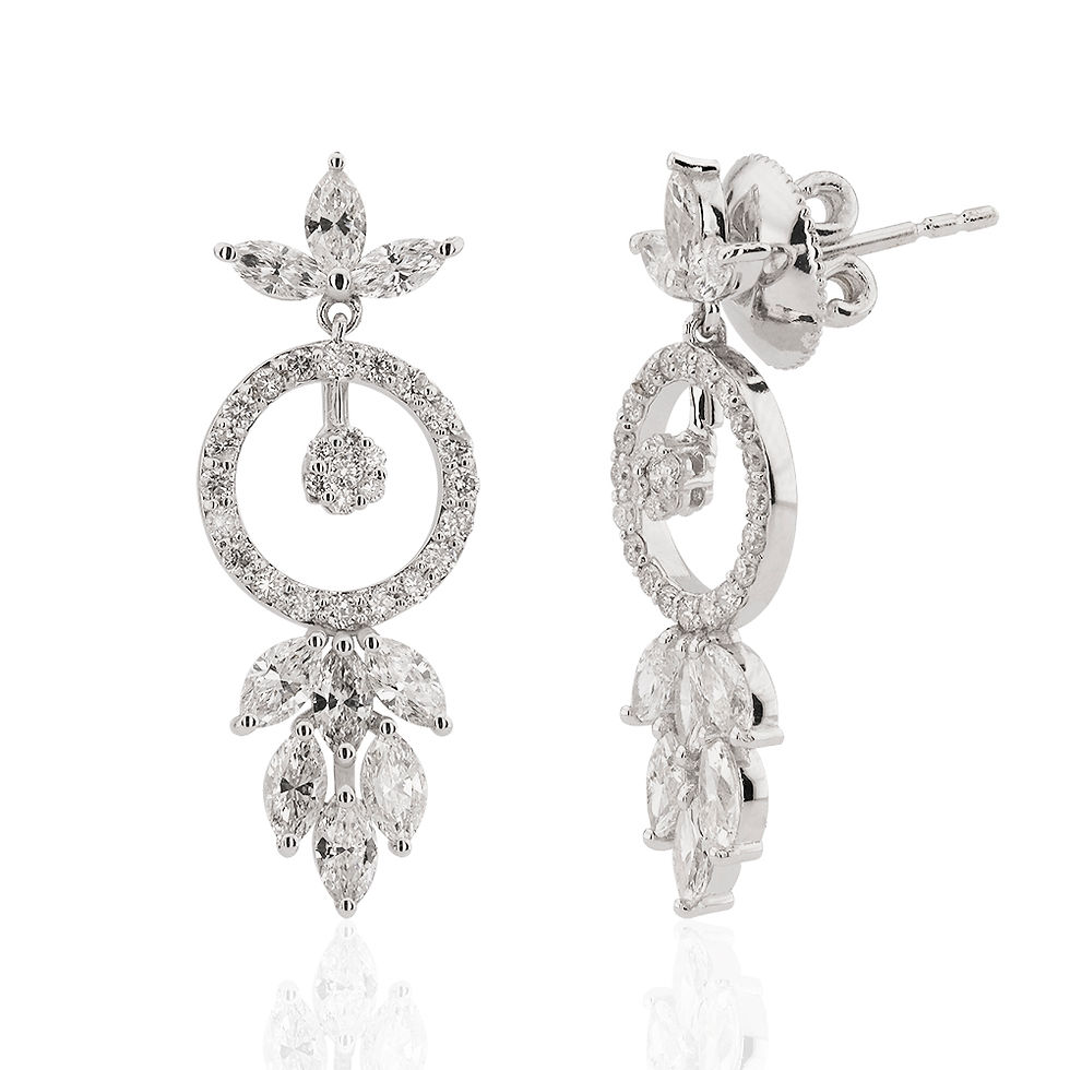 1.77 Carat Diamond Design Earrings