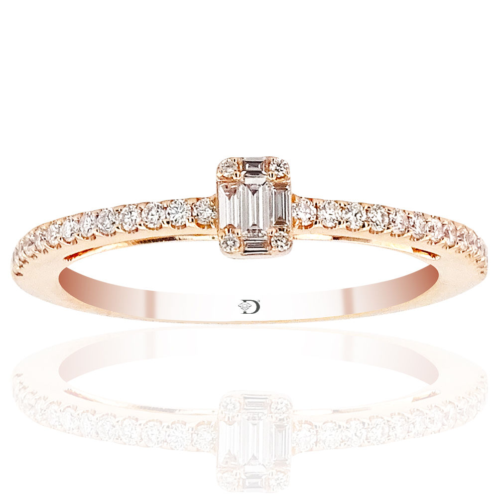 0,26 Karat Diamond Baguette Ring