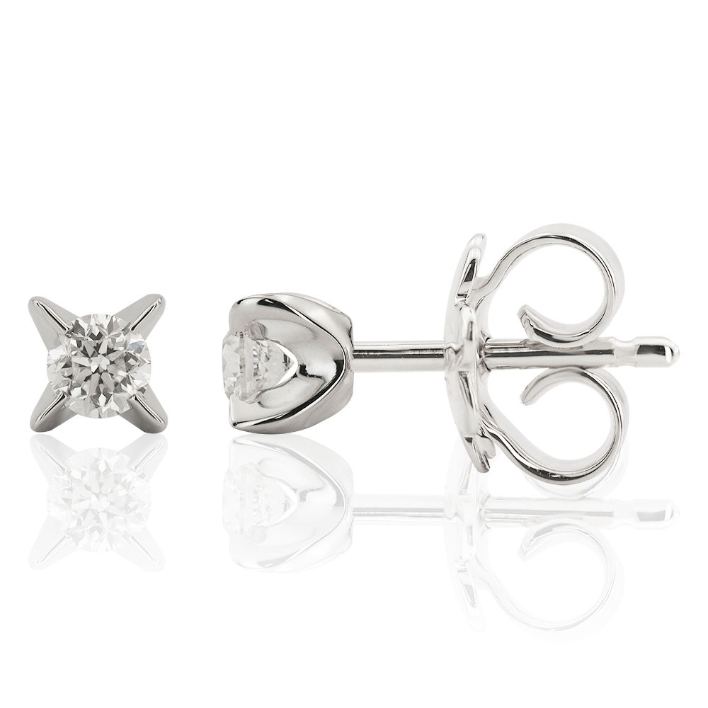 0.36 Carat Diamond Solitaire Earrings