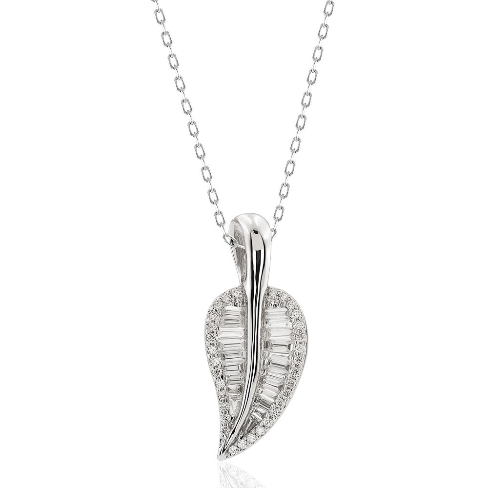 0.65 Carat Diamond Baguette Necklace