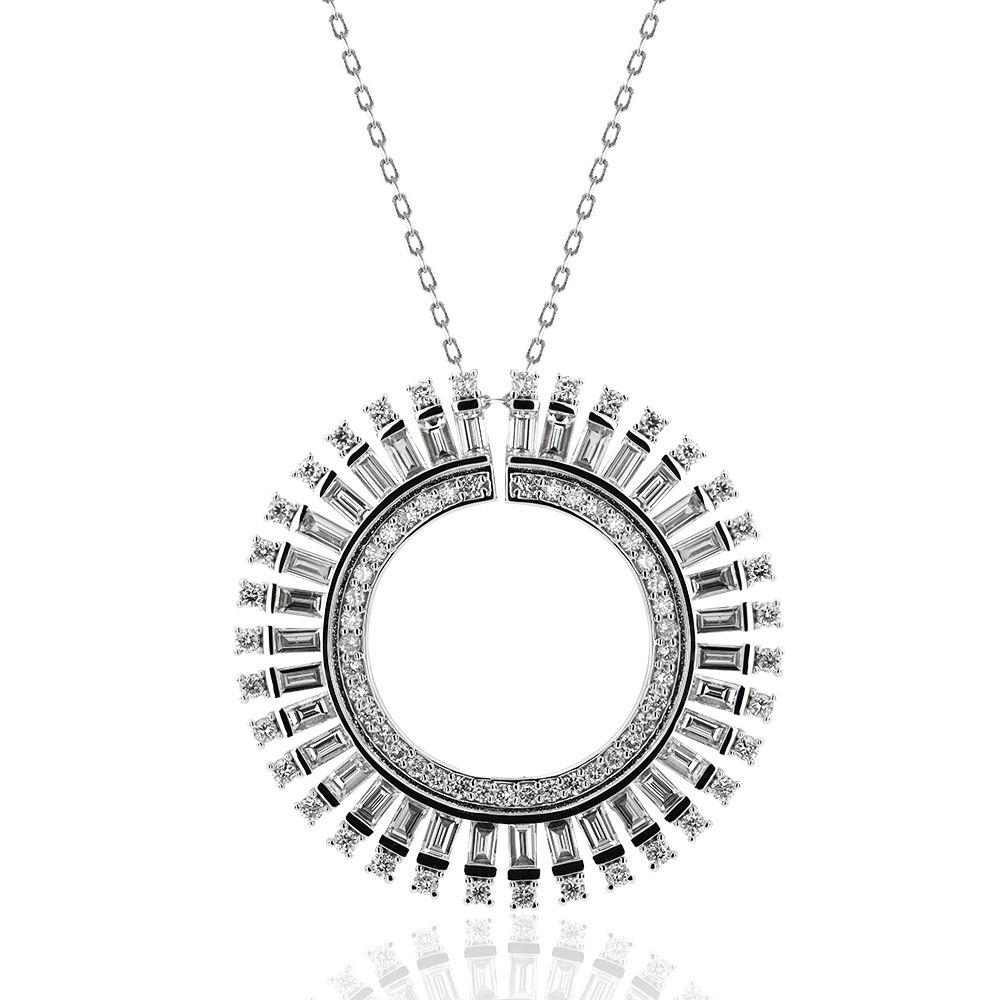 1.80 Carat Diamond Baguette Necklace