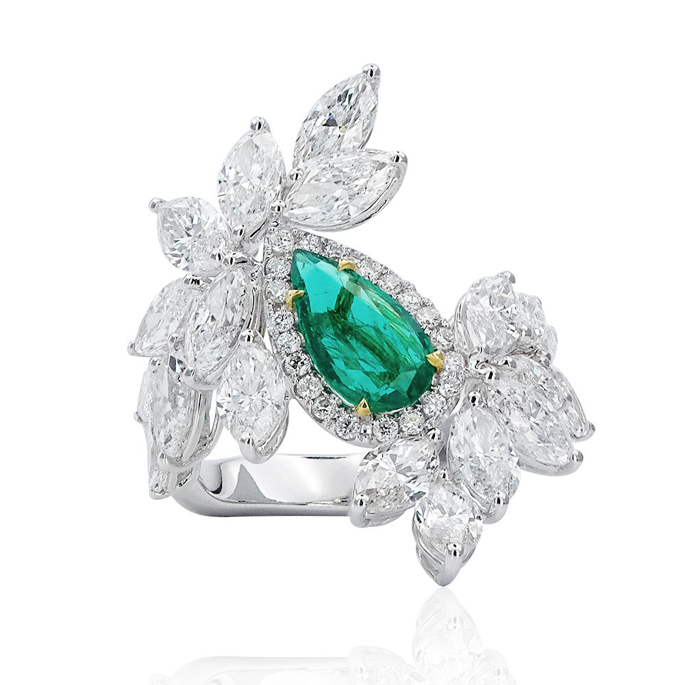 6.27 Carat Diamond Emerald Ring