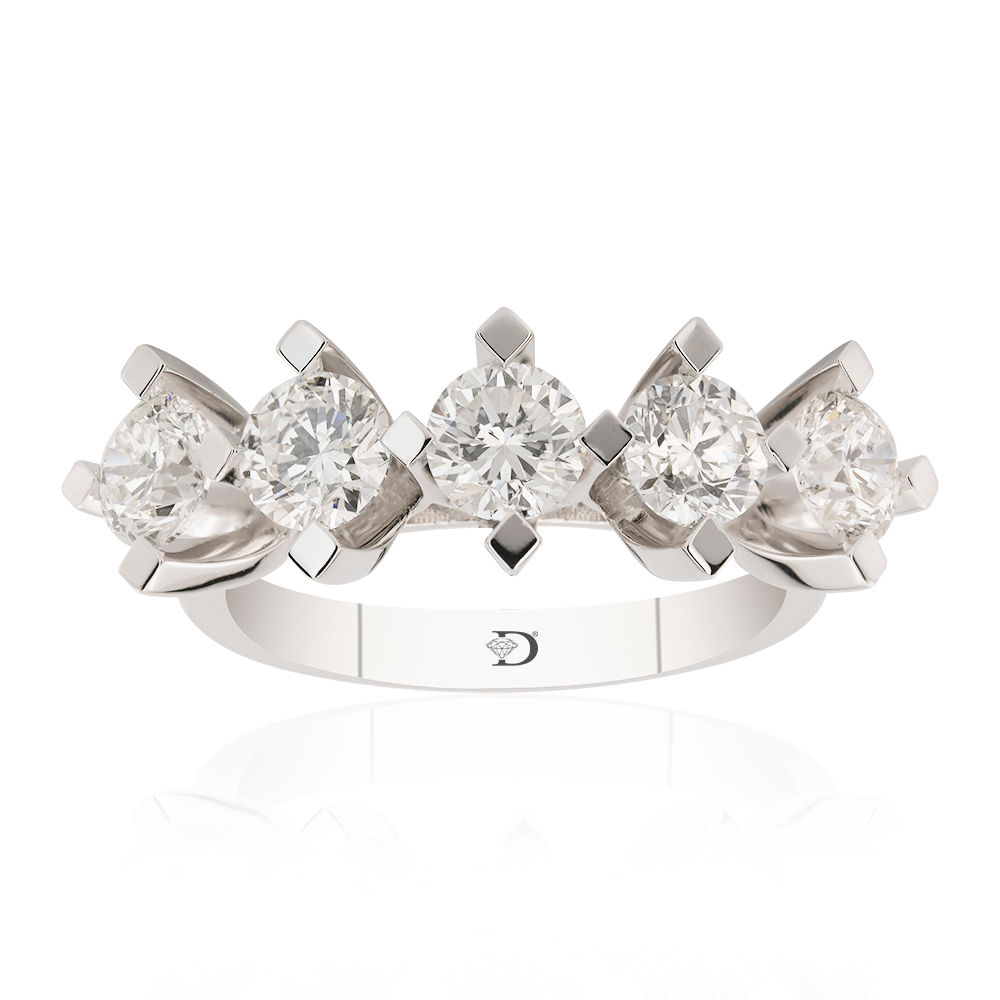 2.10 Carat Diamond 5 Stone Ring