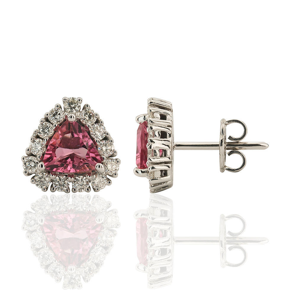1.89 Carat Diamond Tourmaline Earrings