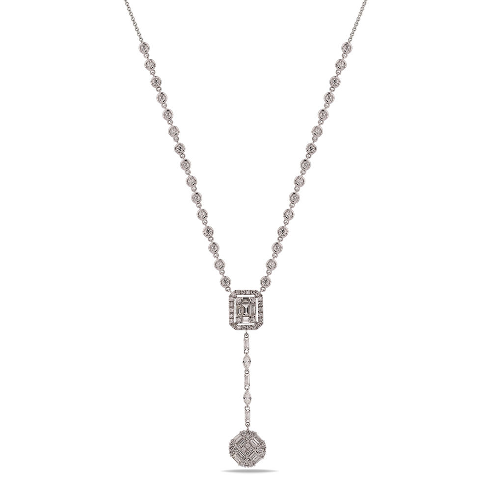 1.75 Carat Diamond Baguette Necklace