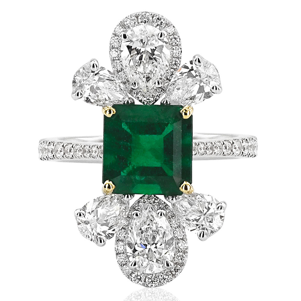 4.78 Carat Diamond Emerald Ring