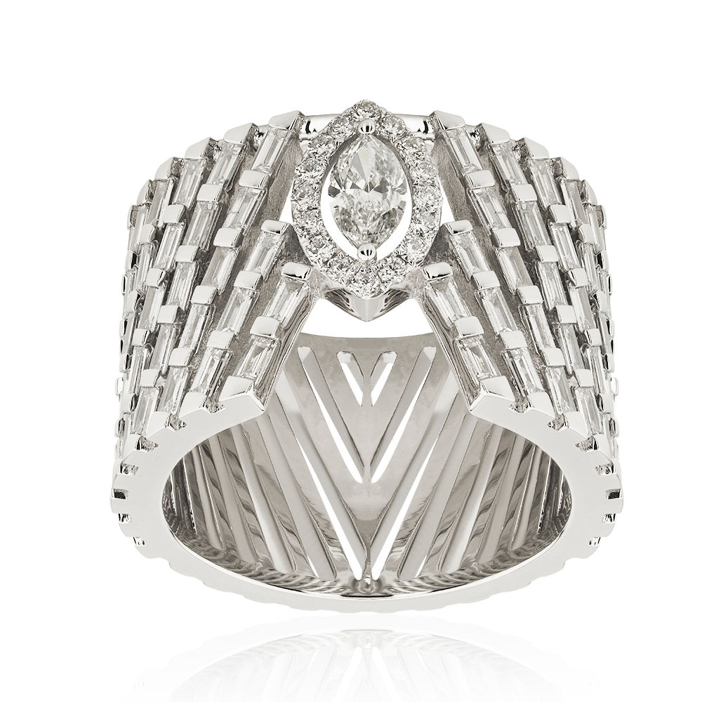 1,57 Karat Diamond Baguette Ring