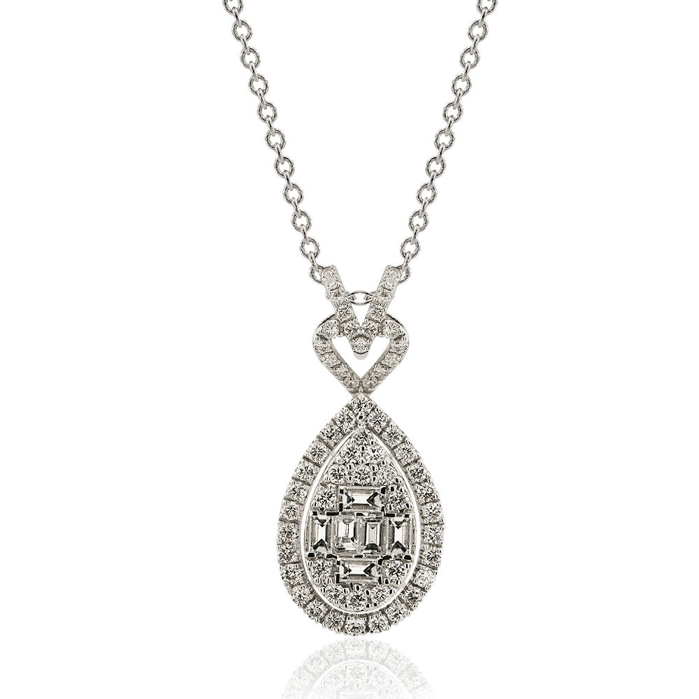 0.66 Carat Diamond Baguette Necklace