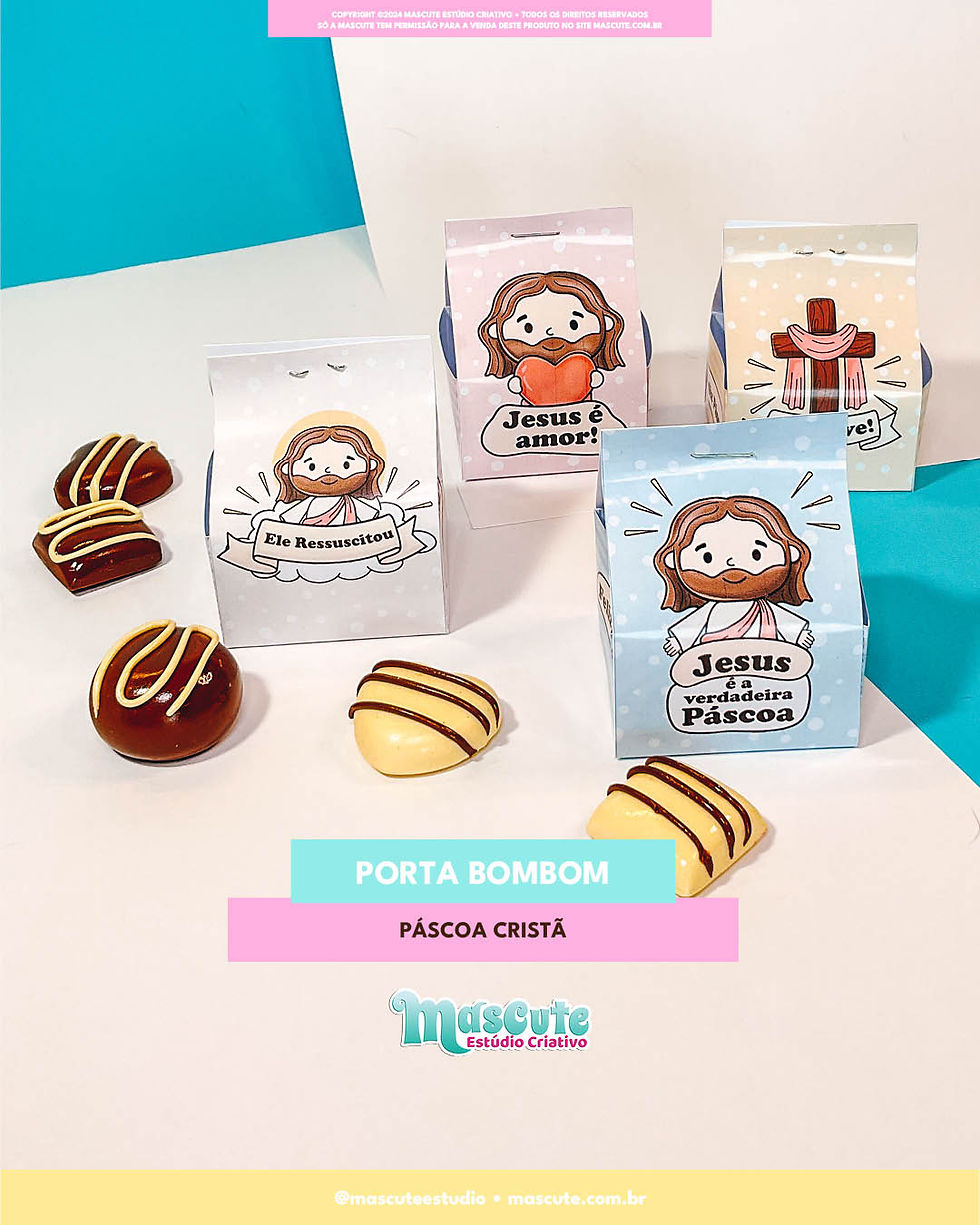 ARQUIVO DIGITAL CAIXA PORTA BOMBOM | PÁSCOA CRISTÃ