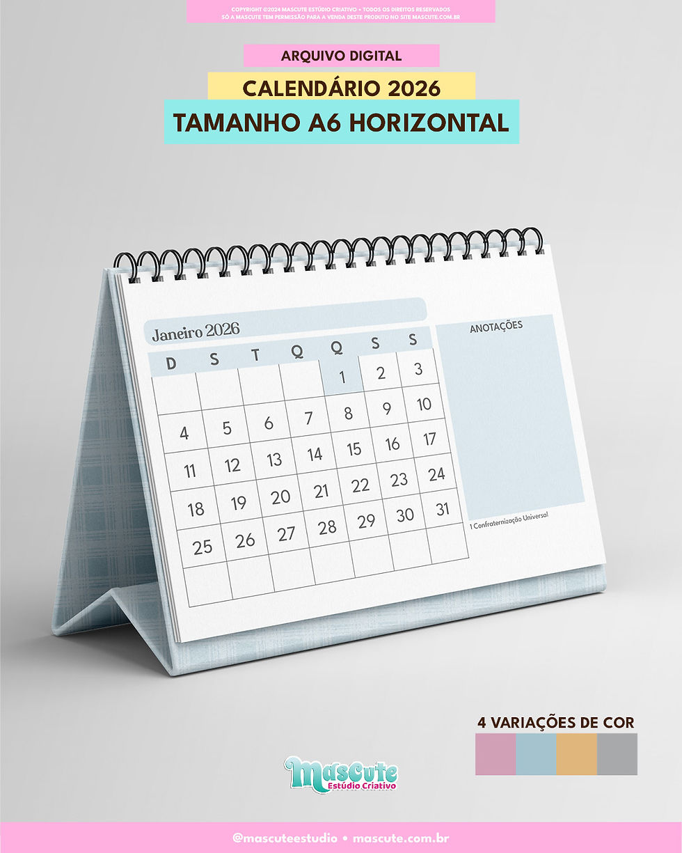 Miniatura: COMBO CALENDÁRIOS DE MESA 2026 | ARQUIVO DIGITAL