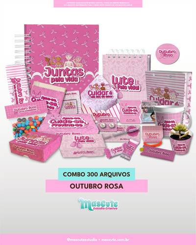 Combo 300 Arquivos Outubro Rosa Mascute Combo 300 Arquivos Outubro Rosa Mascute
