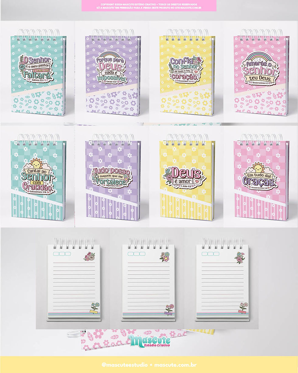 Miniatura: COMBO ENCADERNAÇÃO DE PAPELARIA | VERSÍCULOS BÍBLICOS
