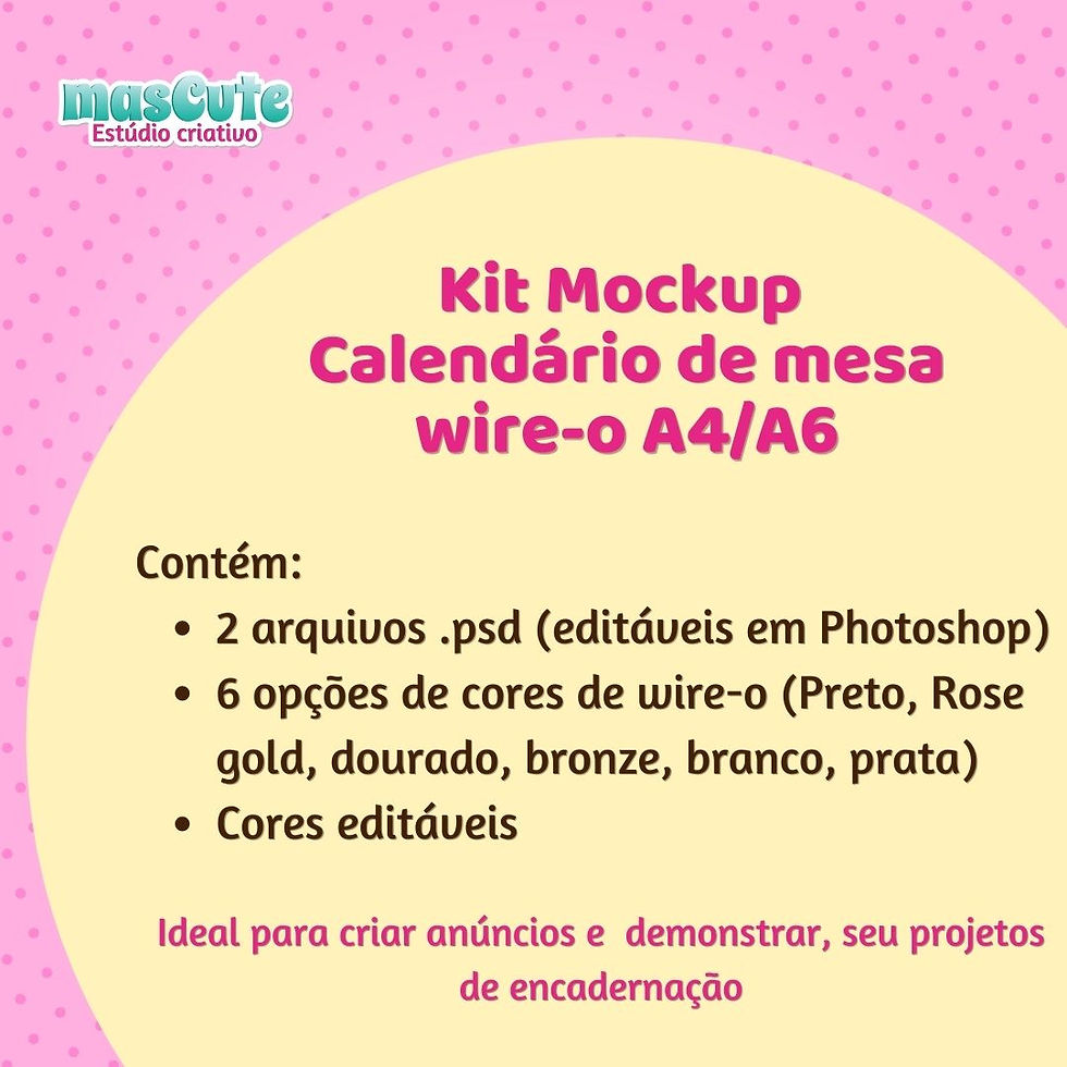 Miniatura: Kit Mockup calendário de mesa  wire-o A5/A6