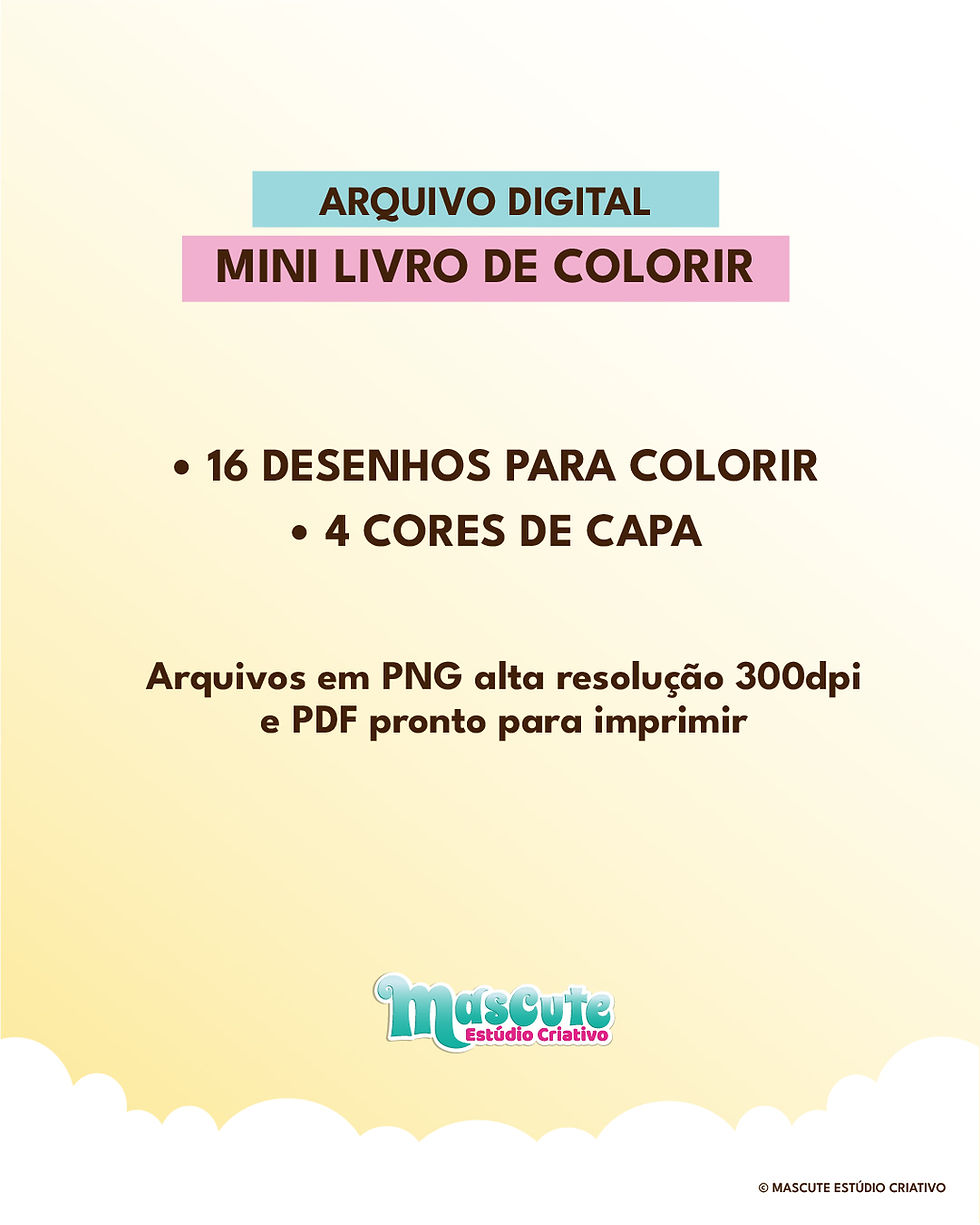 Miniatura: ARQUIVO DIGITAL MINI LIVRO PARA COLORIR  | CAPIVARA