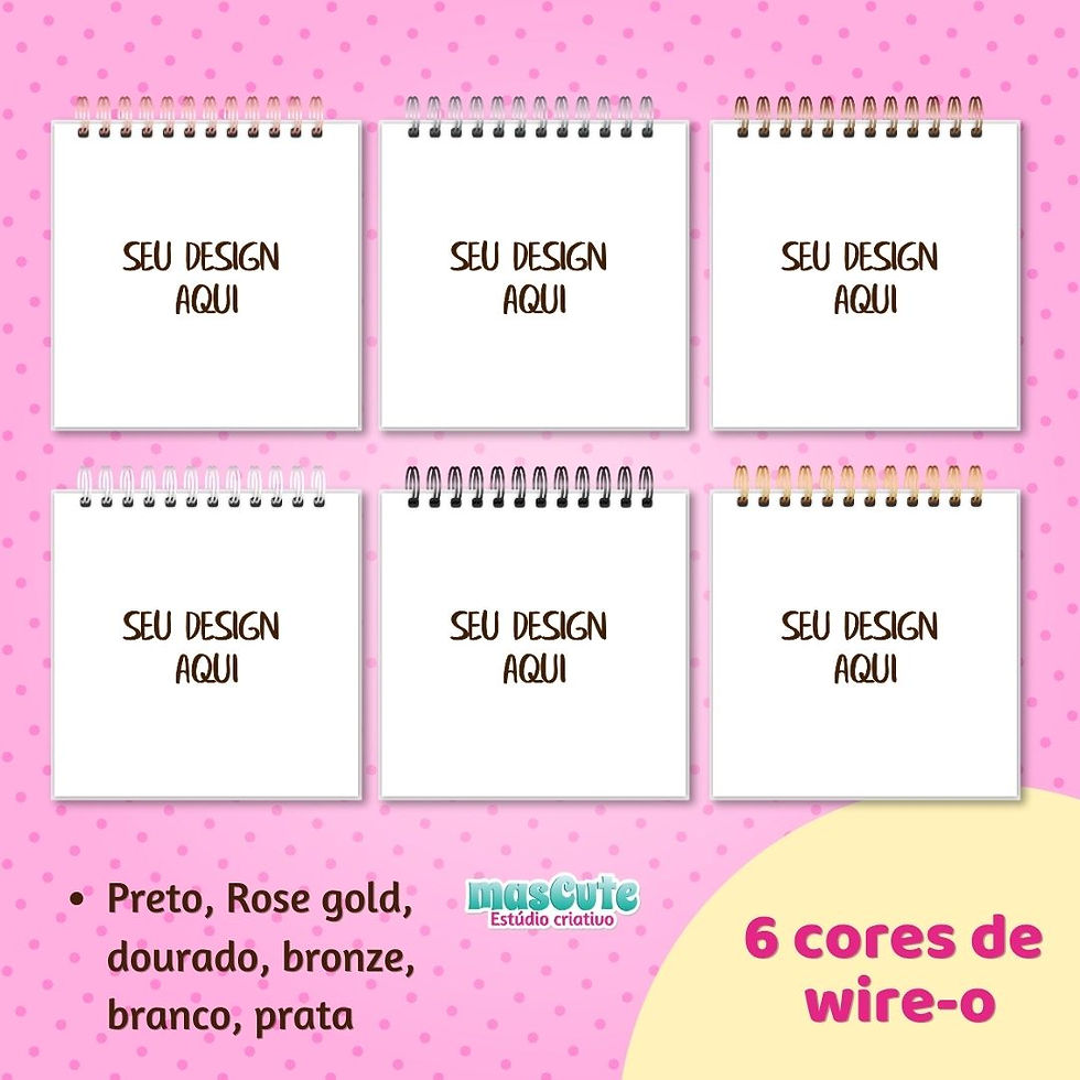 Miniatura: Kit Mockup bloquinho wire-o quadrado
