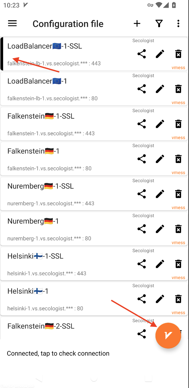 Secologist select a profile and connect