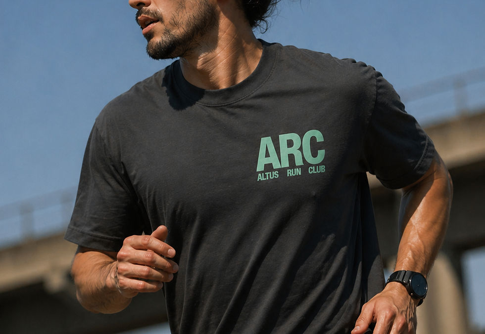 Eye-level view of a runner performing lunges on a track during a strength circuit workout