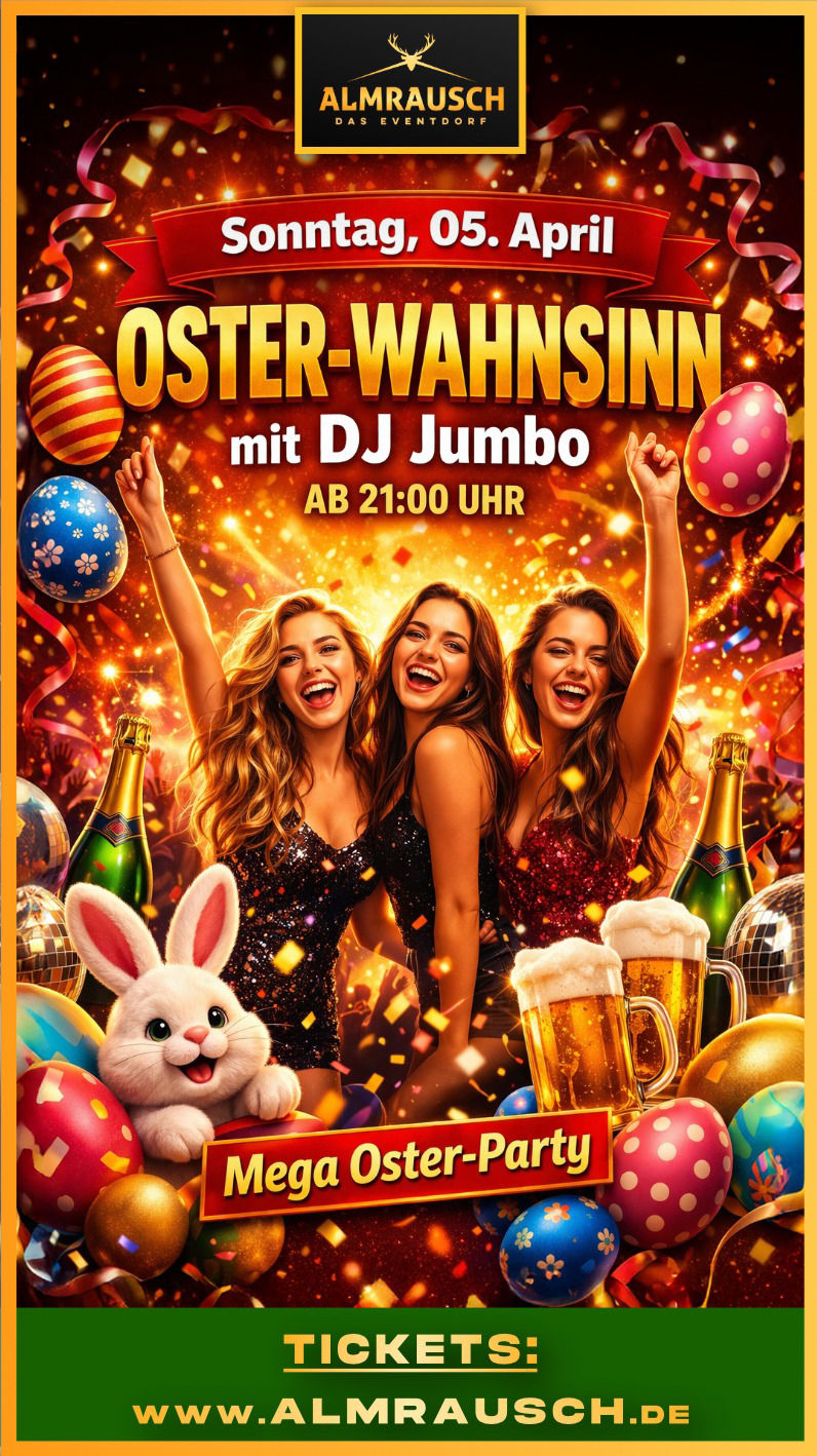 🐣🔥 OSTER-WAHNSINN – Die MEGA Oster-Party im Almrausch 🔥🐣