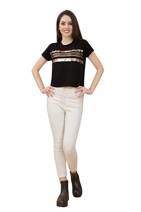 Thumbnail: Women's Stylish Cotton Lycra Crop Top