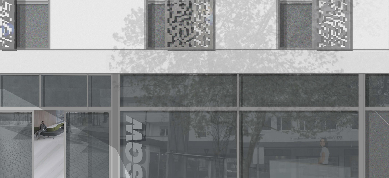 Neubau Wohn- und Verwaltungsgebäude Waldkraiburg Ansicht Detail