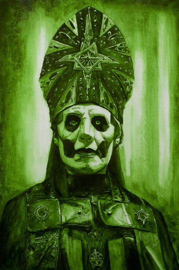 Thumbnail: Papa Emeritus IV Ghost Band Art Prints Green