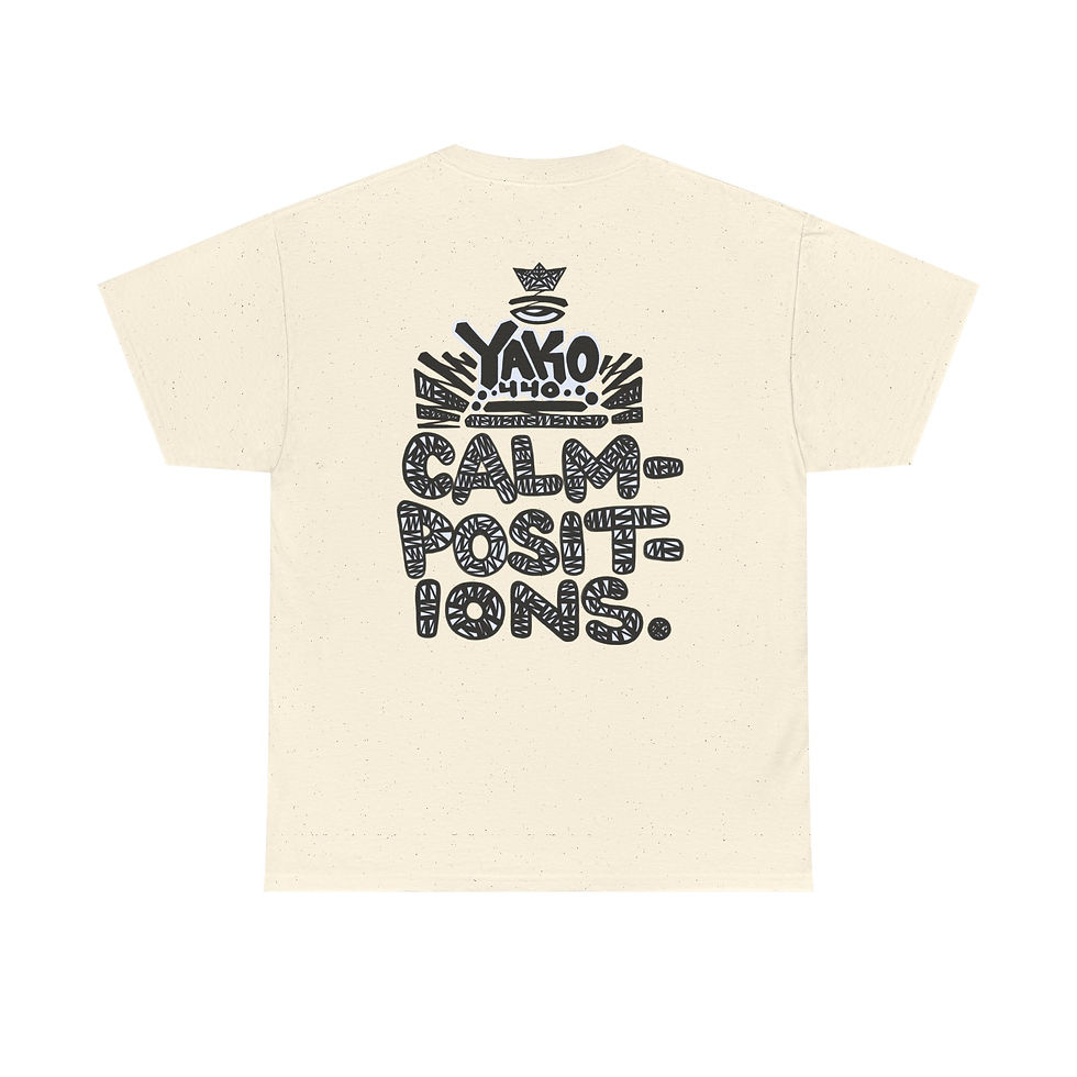 Thumbnail: Hand of Omni (front) / Calmpositions (back) - Unisex Heavy Cotton T-Shirt