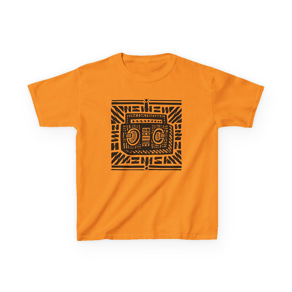 Thumbnail: Boombox (front) / Calmpositions (back) **Kids Size Heavy Cotton™ Tee