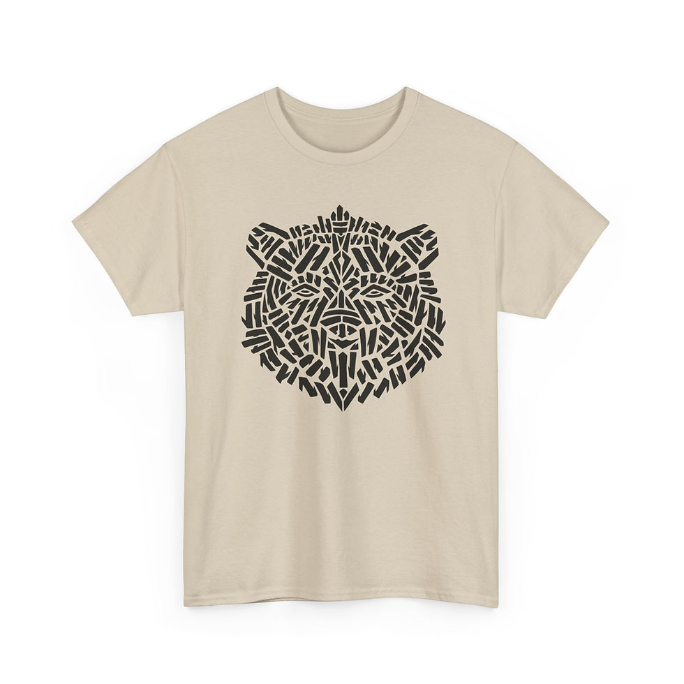 Thumbnail: Brown Bear (front) / Calmpositions (back) - Unisex Heavy Cotton T-Shirt