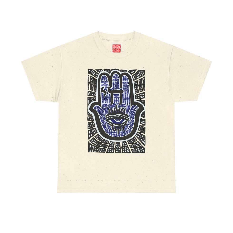 Thumbnail: Hand of Omni (front) / Calmpositions (back) - Unisex Heavy Cotton T-Shirt