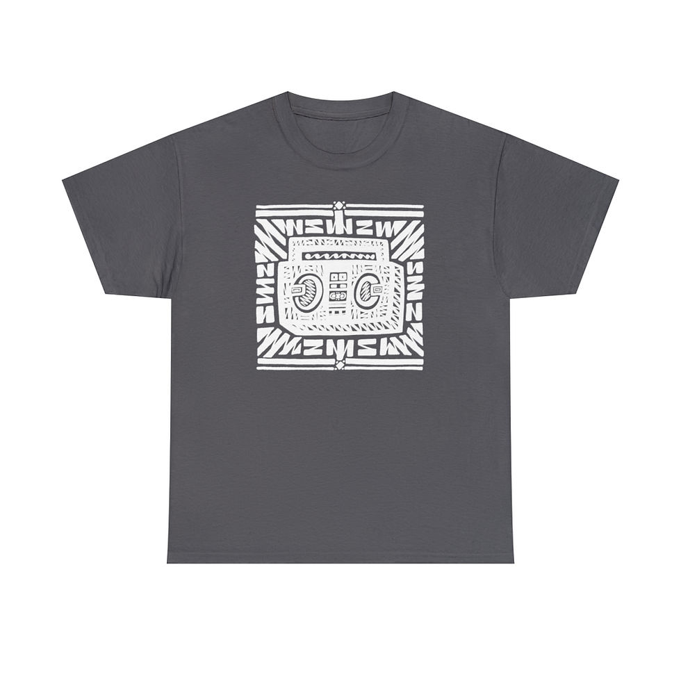 Thumbnail: Boombox (front) / Mind's Eye (back) - Unisex Heavy Cotton T-Shirt