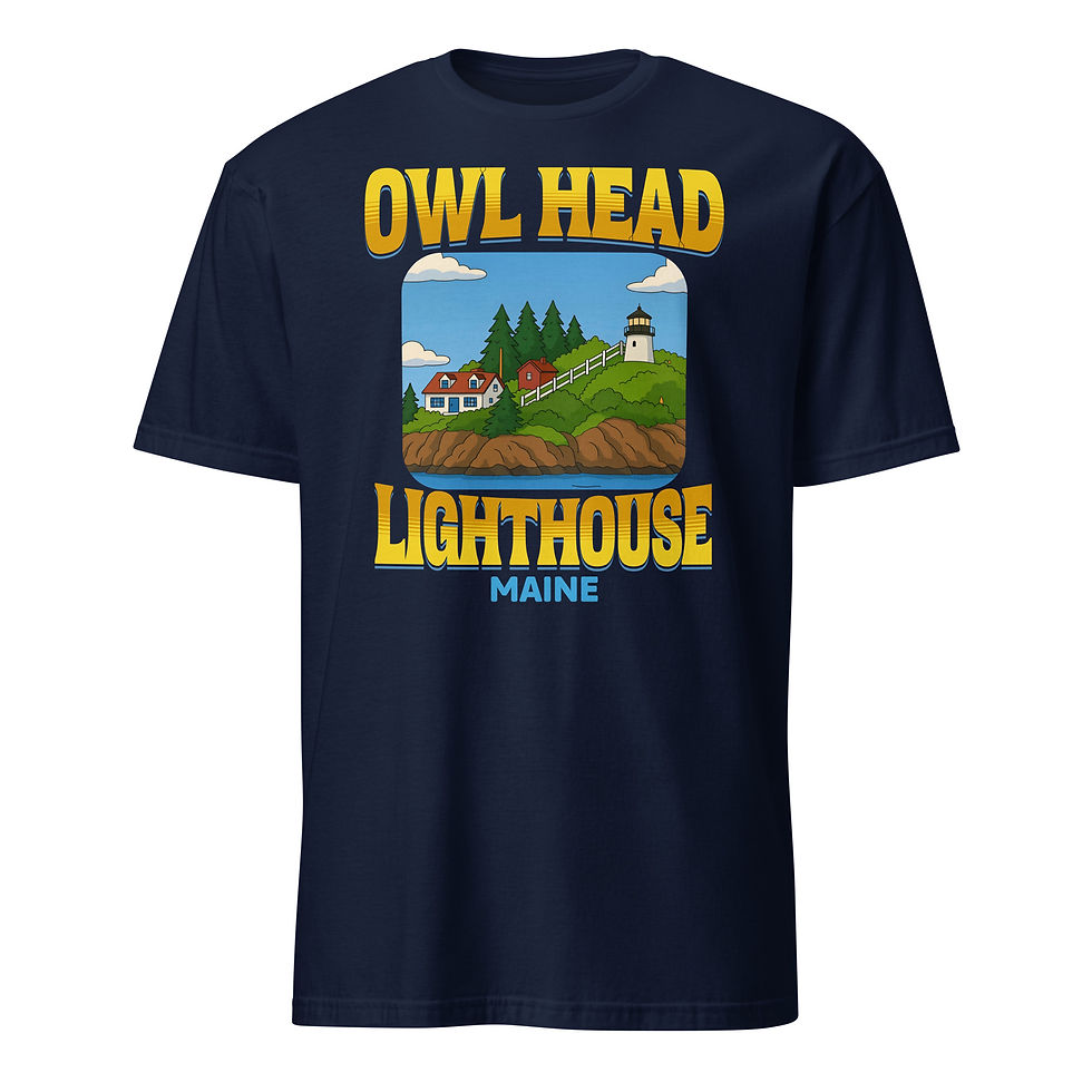 Thumbnail: Owl Head Lighthouse - Short-Sleeve Unisex T-Shirt