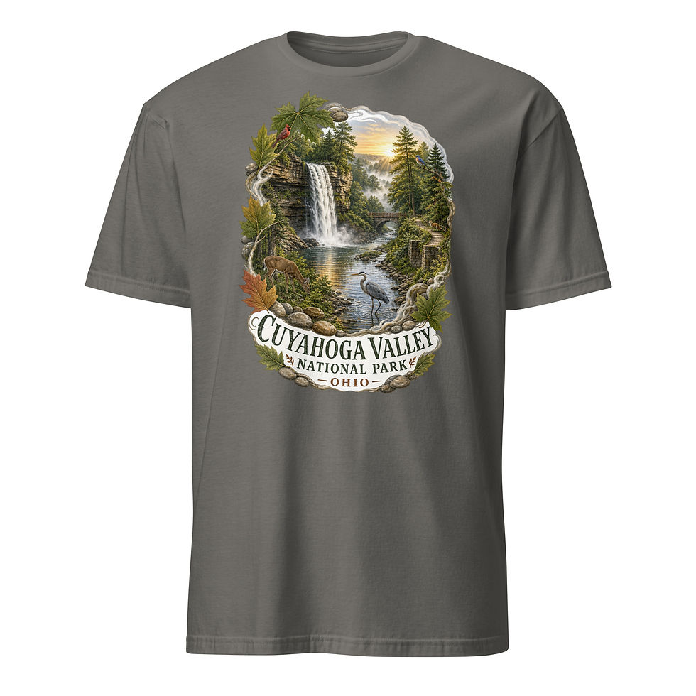 Thumbnail: Cuyahoga Valley National Park — Ohio | Waterfalls & Wildlife Scenic T‑Shirt