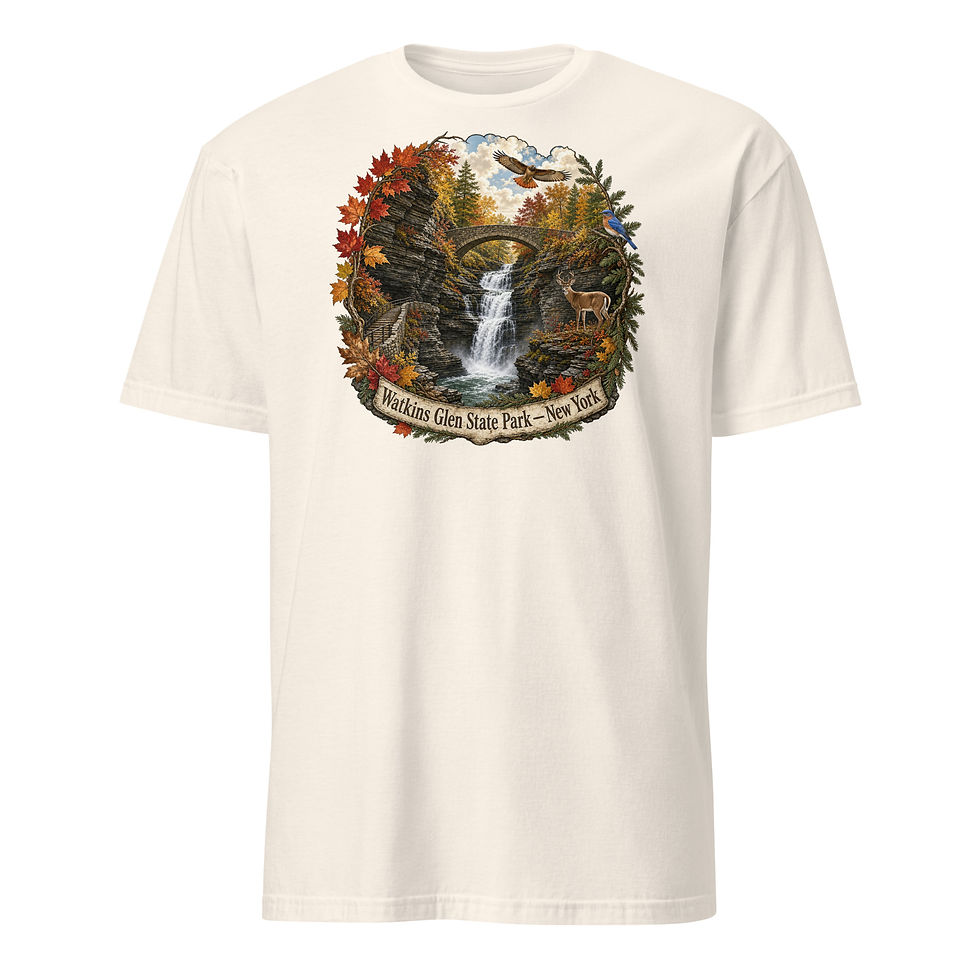 Thumbnail: Autumn at Watkins Glen State Park – New York T‑Shirt