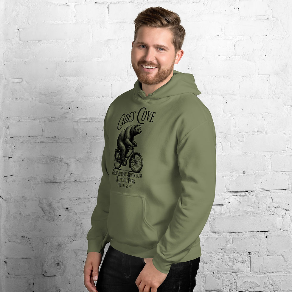 Thumbnail: Cades Cove Bear on a Bike - Unisex Hoodie
