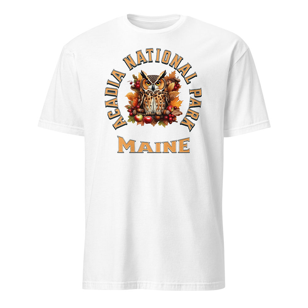 Thumbnail: Acadia NP - Autumn Owl - Short-Sleeve Unisex T-Shirt