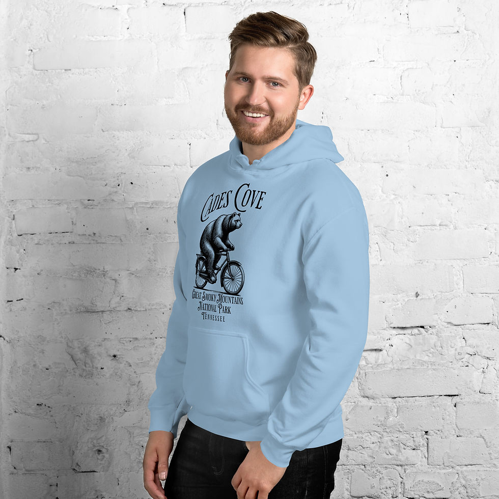 Thumbnail: Cades Cove Bear on a Bike - Unisex Hoodie