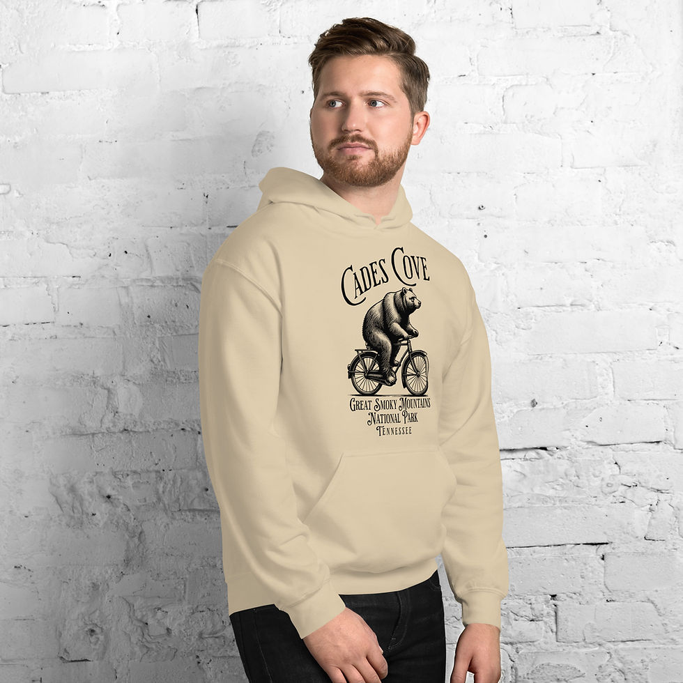 Thumbnail: Cades Cove Bear on a Bike - Unisex Hoodie