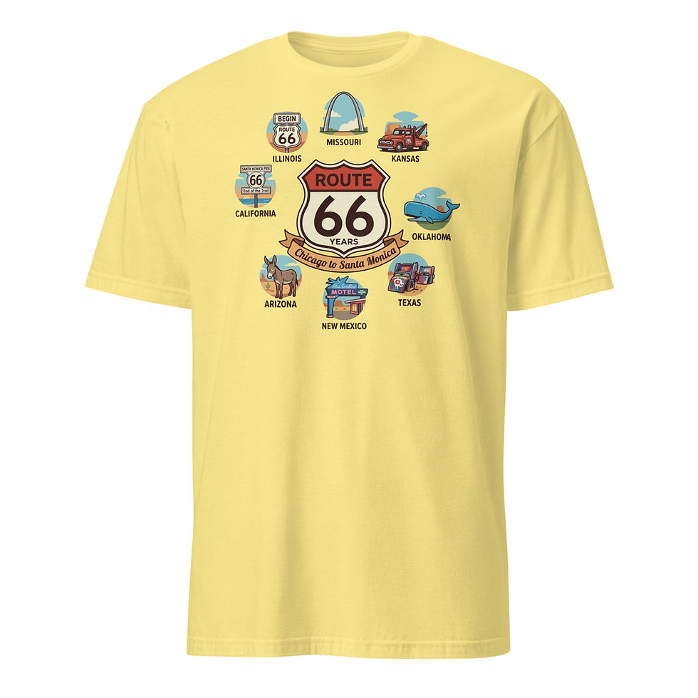 Thumbnail: Route 66 landmarks - Short-Sleeve Unisex T-Shirt