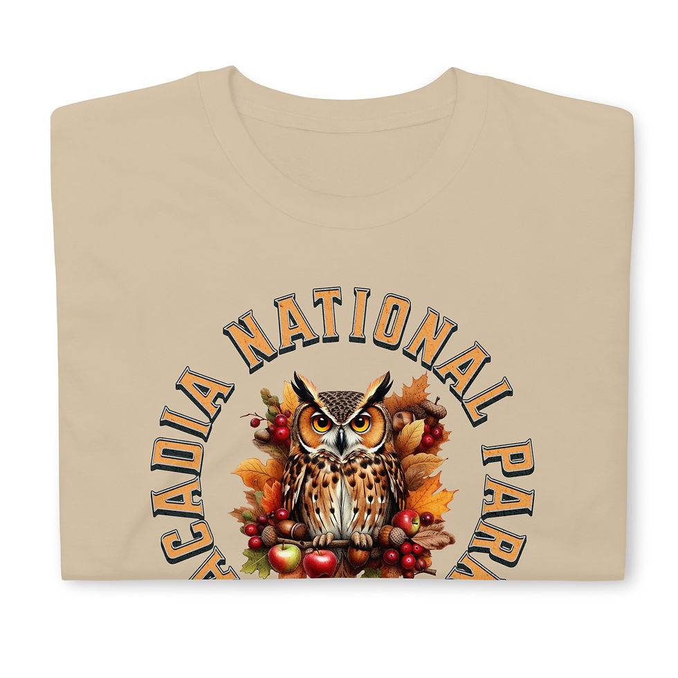 Thumbnail: Acadia NP - Autumn Owl - Short-Sleeve Unisex T-Shirt