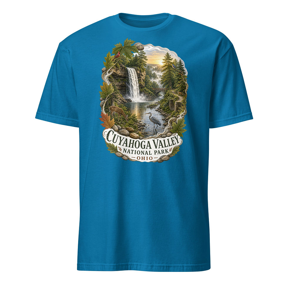 Thumbnail: Cuyahoga Valley National Park — Ohio | Waterfalls & Wildlife Scenic T‑Shirt