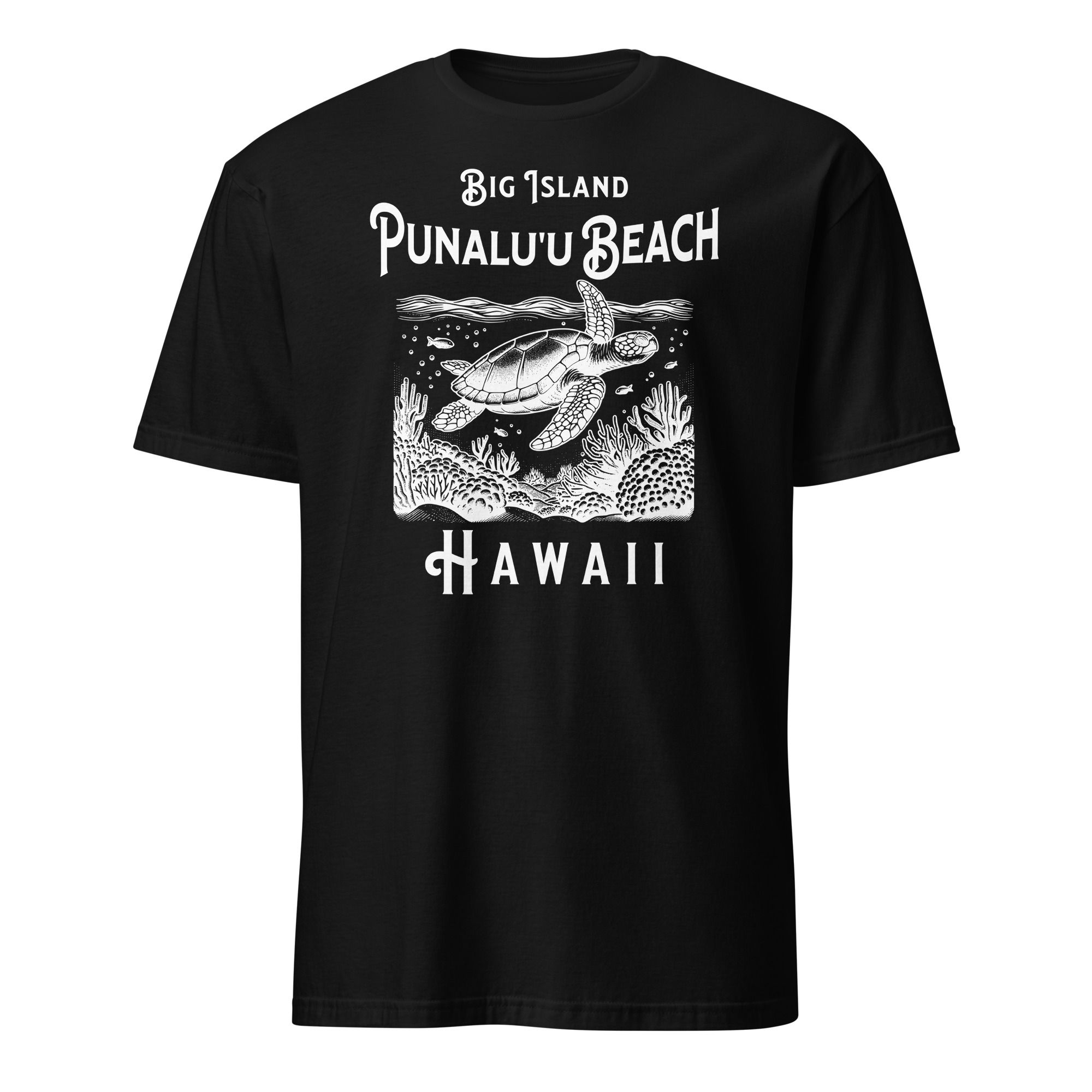 Punalu'u Beach - White Letters - Short-Sleeve Unisex T-Shirt